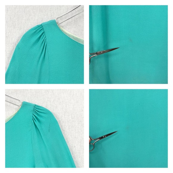 KATE SPADE Dress Womens 2 Turquoise Cordette Crepe Shift Giverny Blue Mini Short - Picture 11 of 16